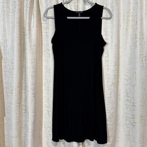 Eileen Fisher Minimalist Black Sleeveless Tank Stretch Midi Dress Women's‎ Small
